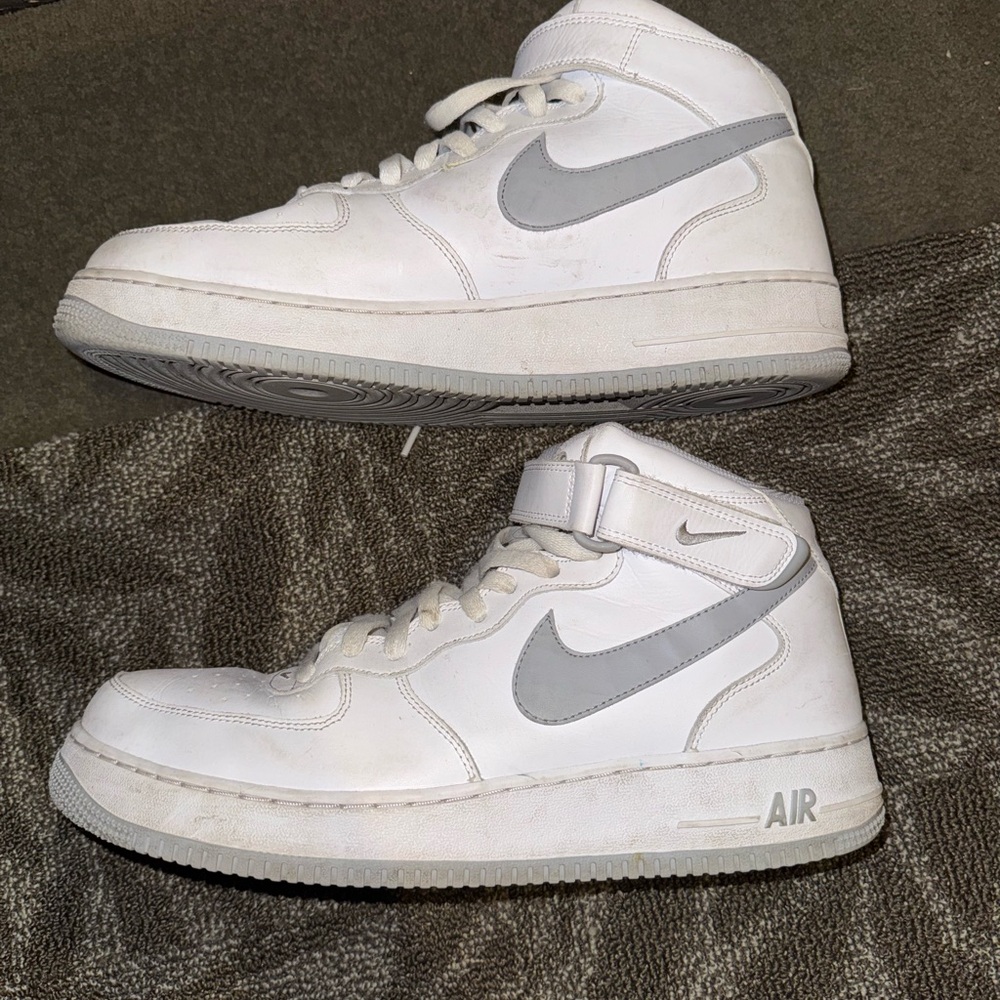 Nike Air White and Gray mid-Tops